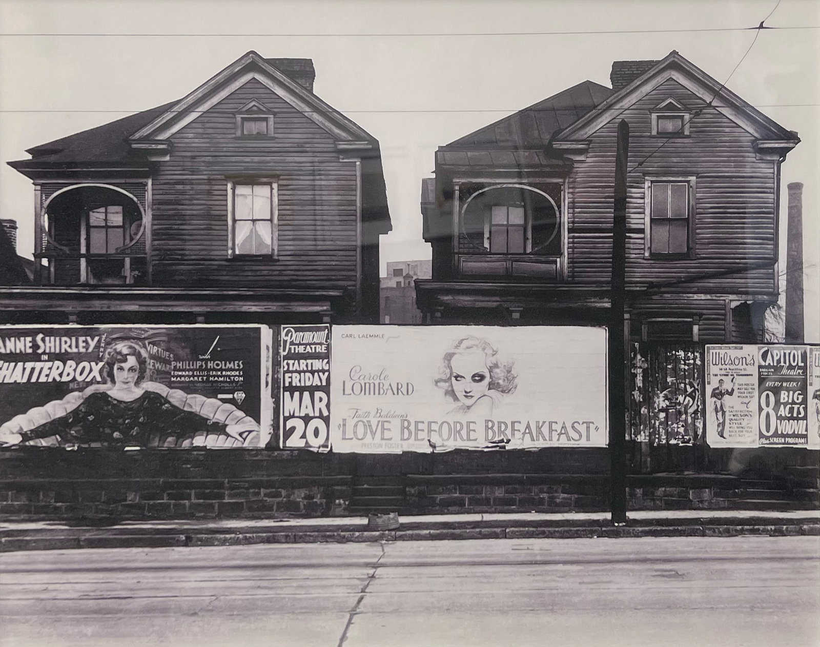 Walker Evans "House and Billboards in Atlanta": 1946, Photograph. Framed. 15.5 x 19 inches. Framed dimensions: 30.5 x 34 inches