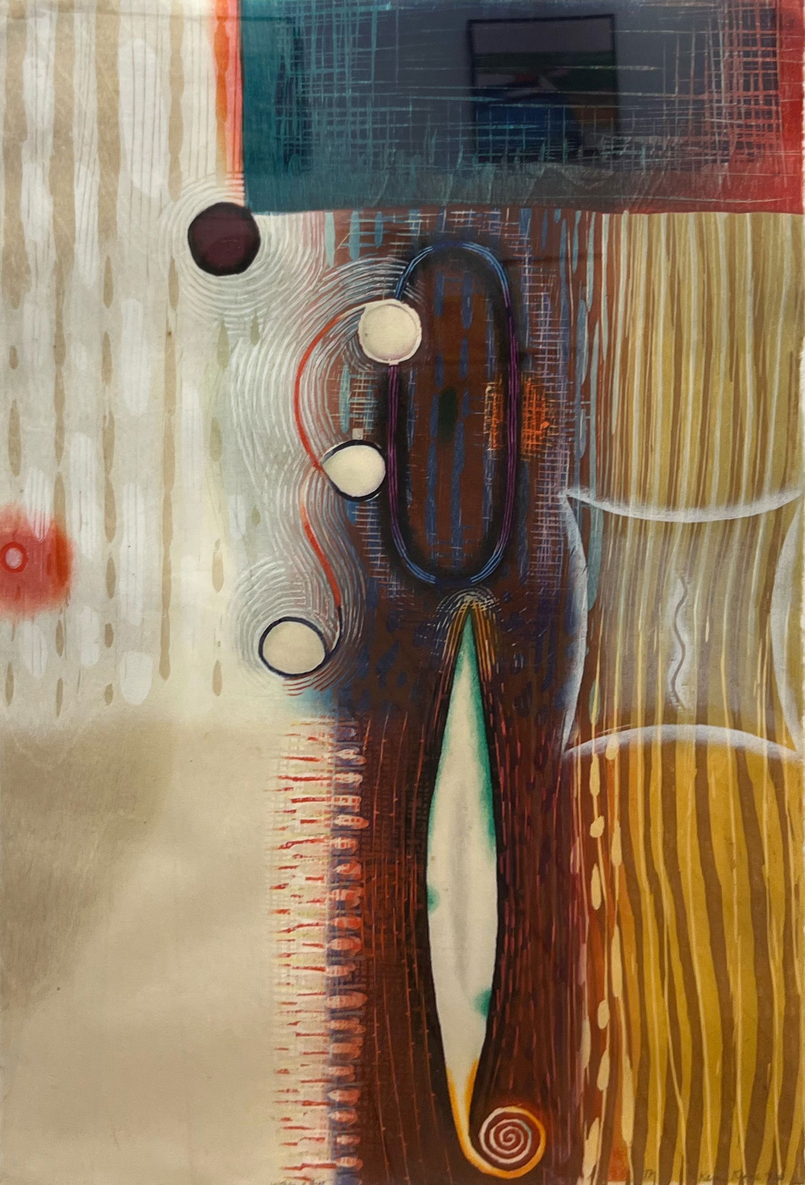 Karen Kunc "Within a Drop": 1997, Woodcut. Framed. 22 x 15 inches. Frame: 27 x 21 inches