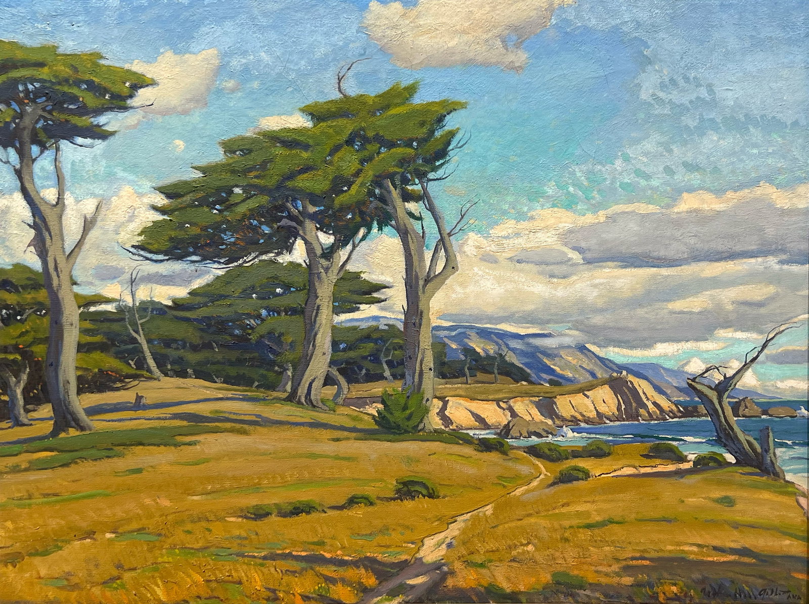 Arthur Hill Gilbert "Untitled (California Landscape)": Oil on canvas. Framed. Canvas: 25 x 30 inches. Frame: 30 x 35 inches.Signed lower right.