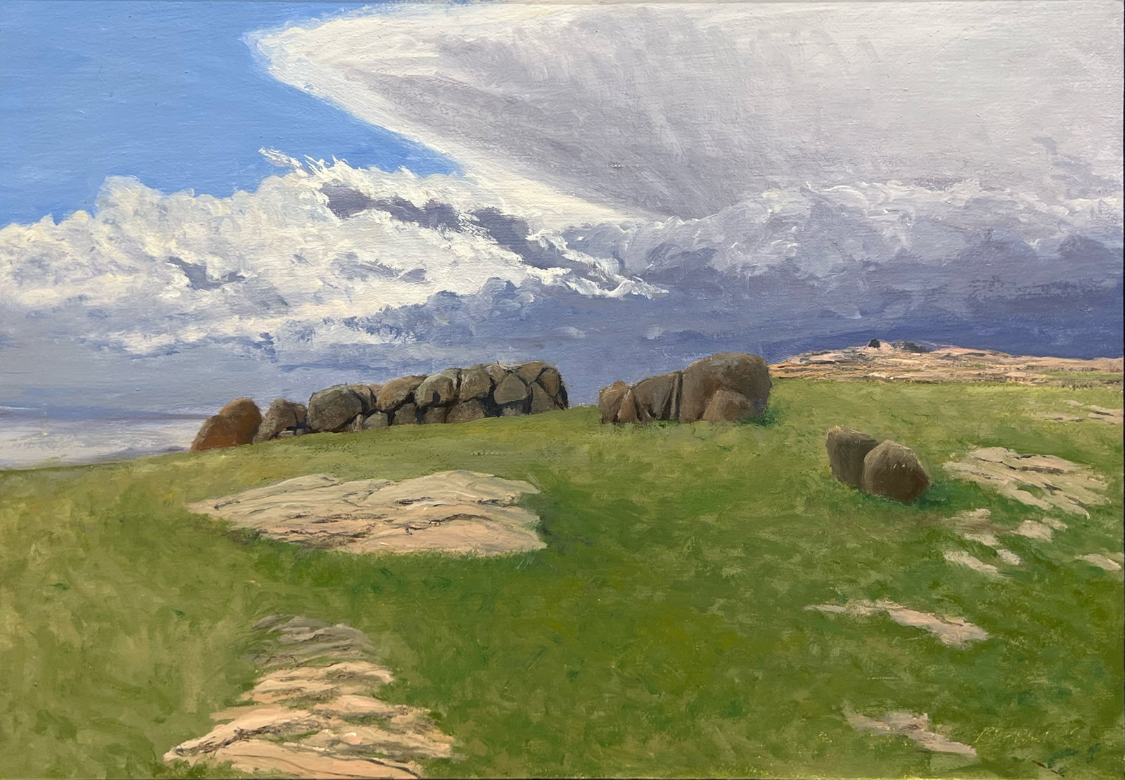 Ben Darling "Rock Bottoms (Big Horns WY)": Oil on canvas. Framed. Image: 14 x 20 inches. Frame: 16 x 22 inches. Signed lower right