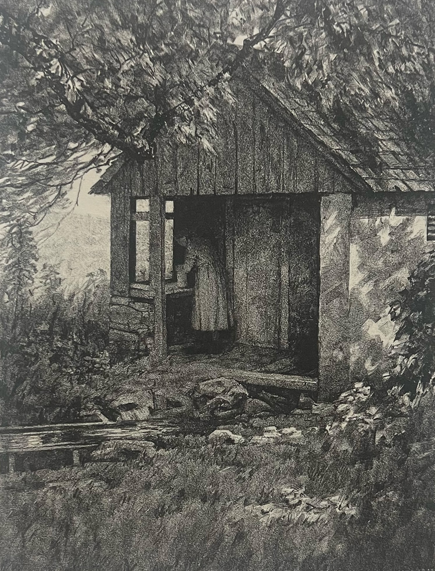 Albert Barker (Lot of 4): Albert Barker lot of 4 lithographs. #1: Spring House. #2: The Outlying Farm. #3: The Quarry. #4: Meadow. #1: Spring House (Plate: 11.25x8.75 in. Sheet: 18.25x11.75 in). #2: The Outlying Farm (Plate: