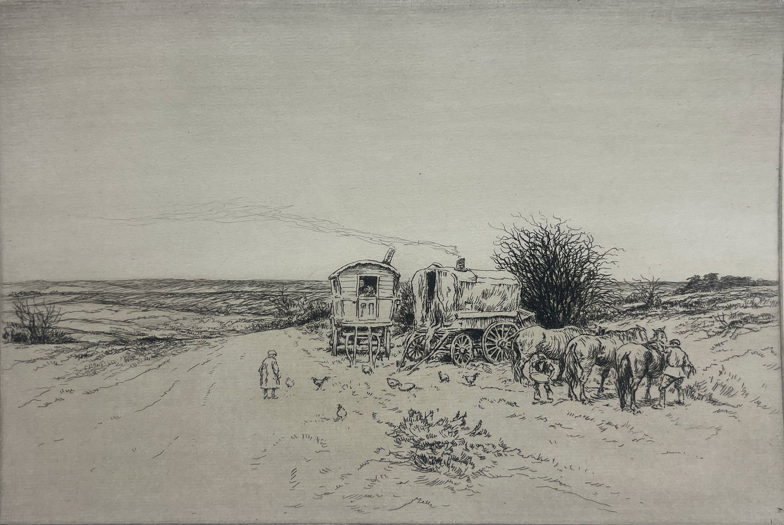 Kerr Eby (Lot of 2): Kerr Eby lot of 2 etchings. #1: Untitled. #2: Polperro No. 2#1: Untitled: (Plate: 9x12.75 inches. Sheet:10 x 16.25 inches). #2 Polperro No. 2: (Plate: 13x8.5 inches. Sheet: 16 x 11.5 inches).Both work