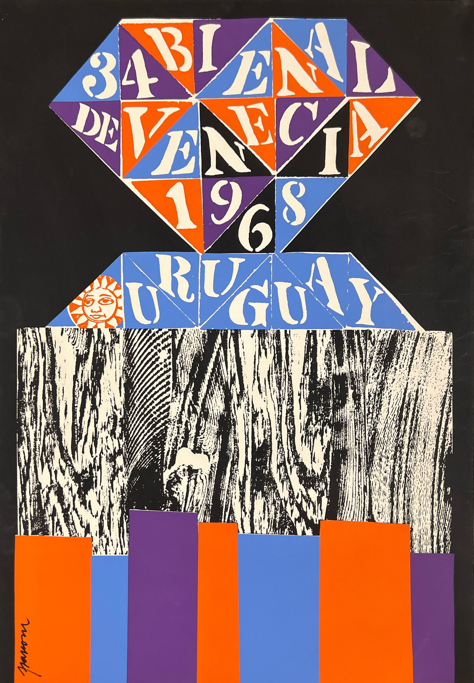 Antonio Frasconi "34 Bienal de Venecia" + 2 Posters: Group of three posters. #1: Frasconi, Antonio, Uruguay (Poster, 34 Bienal de Venecia 1968) 1968 #2: The Evolution of a Capitol #3: American Sculpture. #1: Frasconi, Antonio, Uruguay (Poster, 34 Bienal