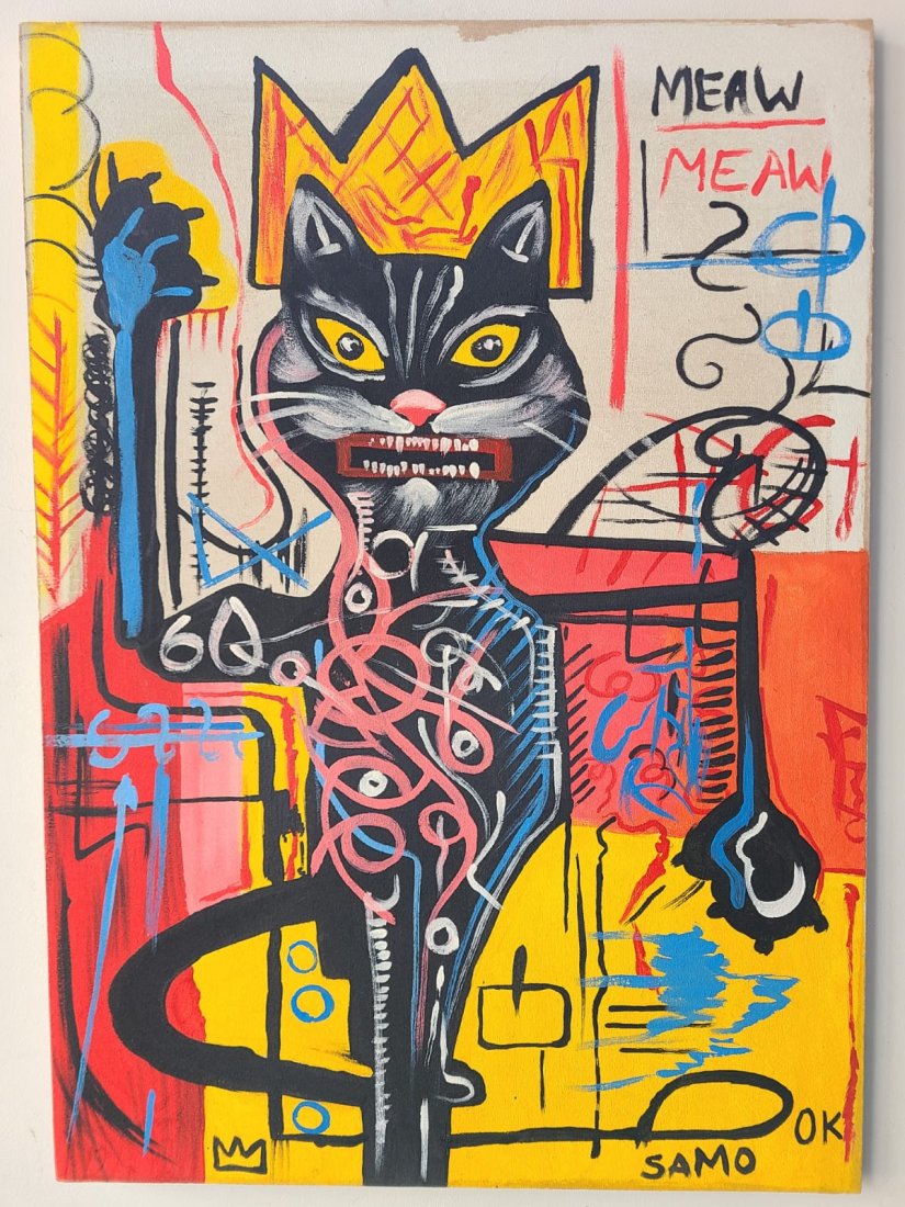 JEAN-MICHEL BASQUIAT OIL PAINTING ON CANVAS: Jean-Michel Basquiat (French: December 22, 1960 â€“ August 12, 1988) was an American artist who rose to success during the 1980s as part of the Neo-expressionism movement.Basquiat first achieved