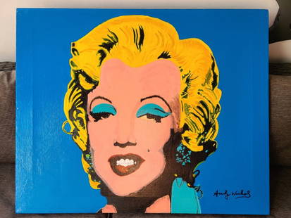 ANDY WARHOL OIL PAINTING ON CANVAS SIGNED AND SEALED: Andy Warhol; (August 6, 1928 â€“ February 22, 1987) MEASURES UNFRAME: 71cm X 57cm