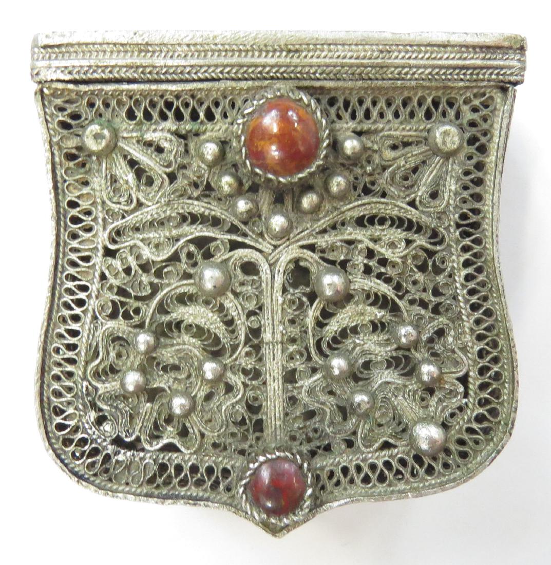 A RARE SILVER PALASKA CARTRIDGE BOX (1 of 3)