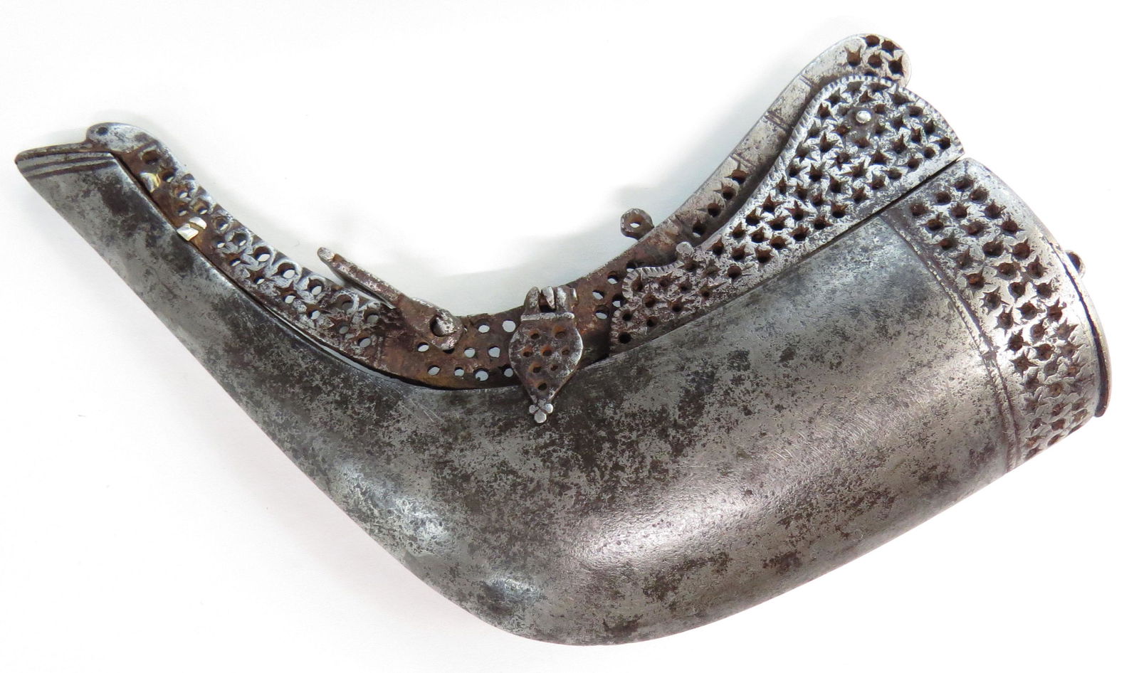 A RARE PERSIAN BARUTDAN PRIMING FLASK (1 of 4)