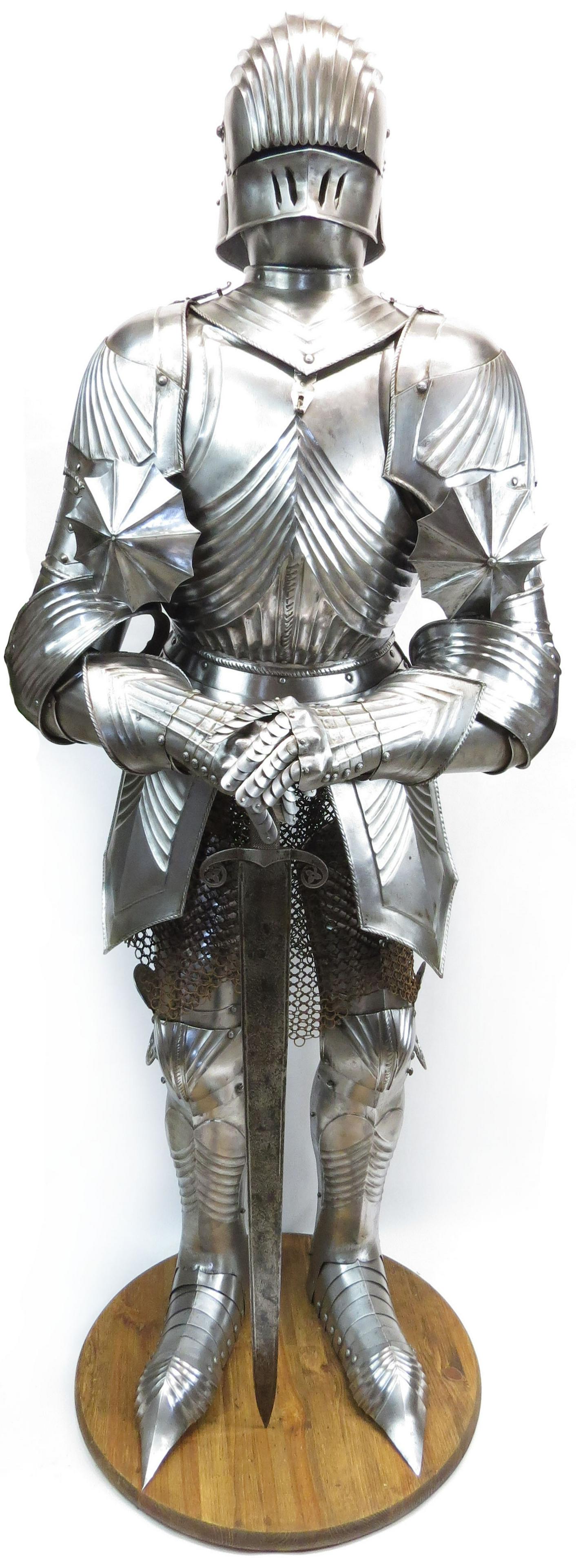A FINE VICTORIAN-ERA GOTHIC SUIT OF ARMOR (1 of 11)
