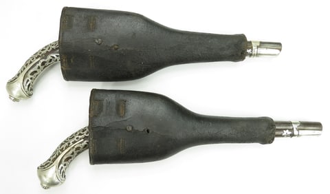 A PAIR OF OTTOMON KUBUR PISTOLS WITH HOLSTERS