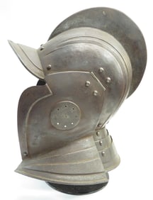 A RARE CONTINENTAL BURGONET HELMET