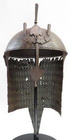 A RARE INDIAN TOP HELMET