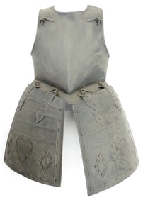 AN ENGLISH CIVIL WAR ARMOR BREASTPLATE AND TASSETS