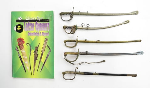 FIVE MINIATURE SWORDS AND COLLECTORS GUIDE