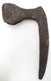 A RARE MEDIEVAL BATTLEAXE HEAD