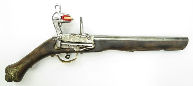 AN OTTOMAN FLINTLOCK KUBUR PISTOL