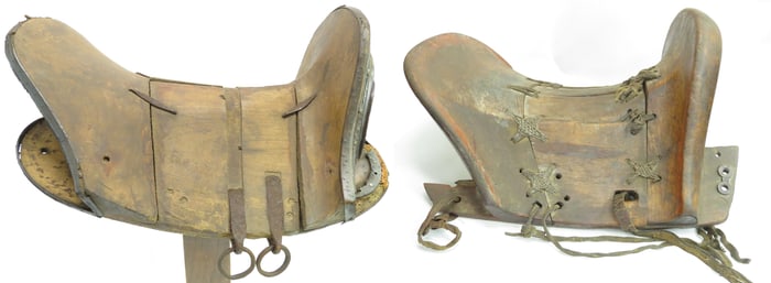 TWO CHINESE SADDLES