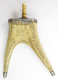 A RARE SCOTTISH PRIMING FLASK