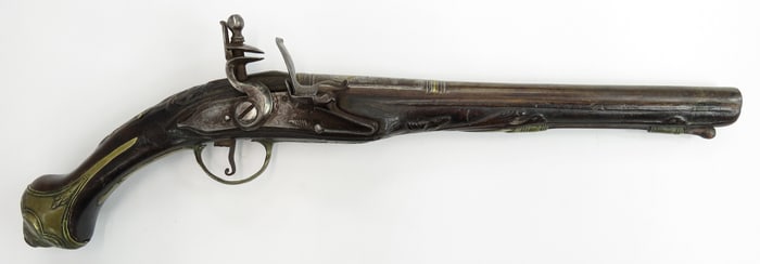 AN OTTOMAN FLINTLOCK KUBUR PISTOL