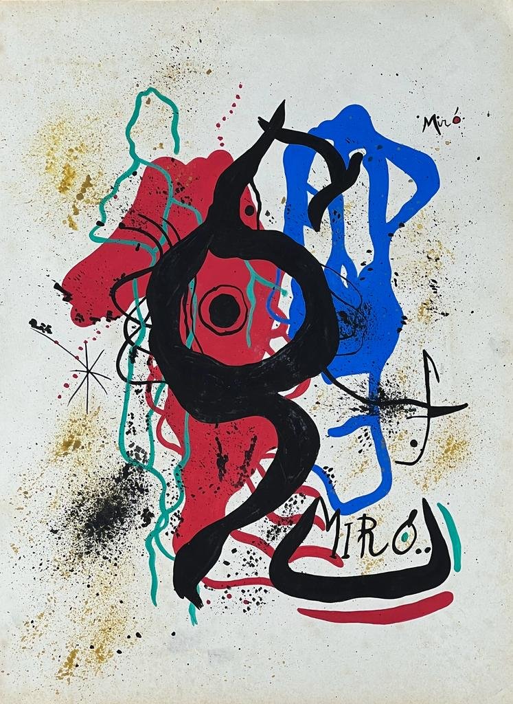 Joan Miro (Mixed Media on Paper Painting) In the style of (1 of 4)