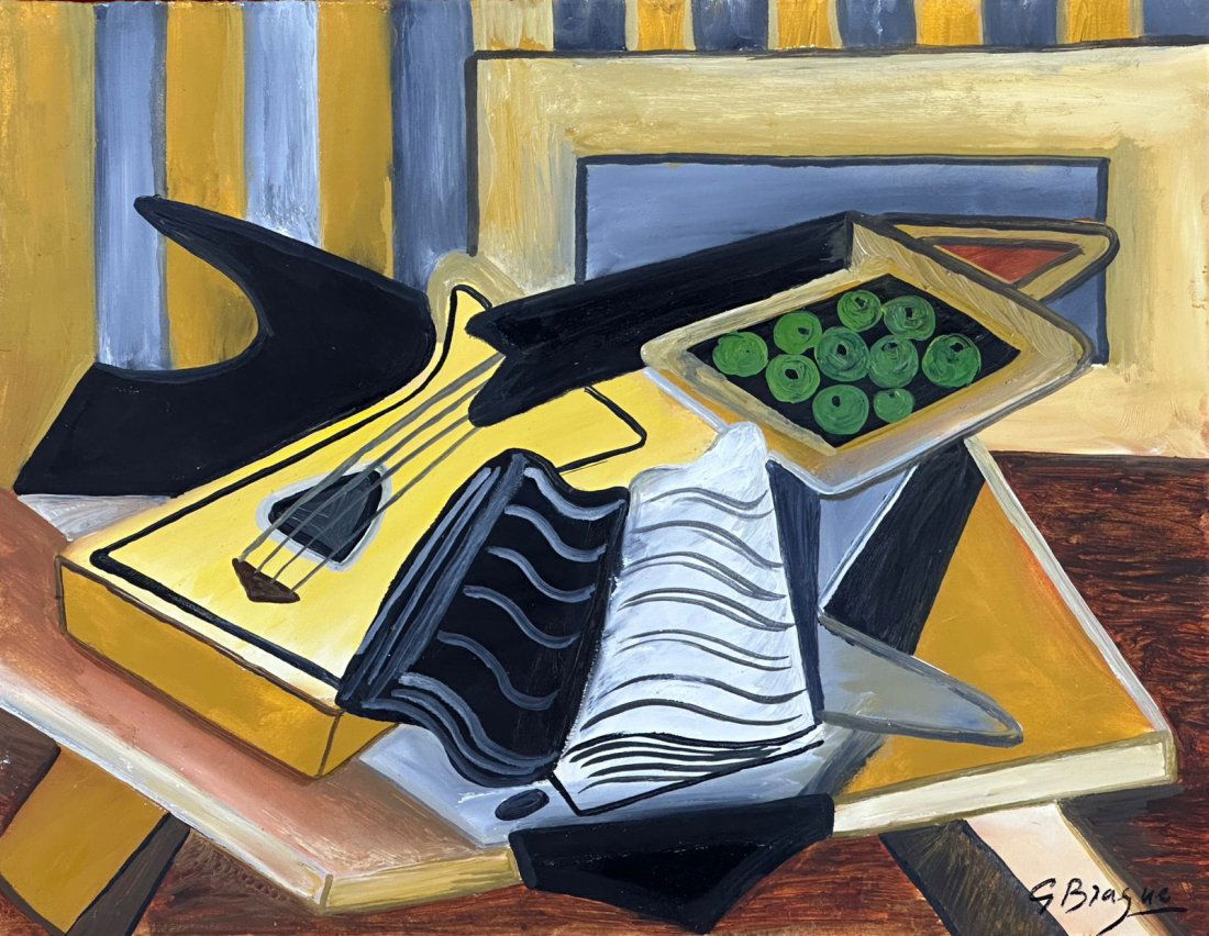 Georges Braque (Oil on Paper Painting) In the style of (1 of 4)