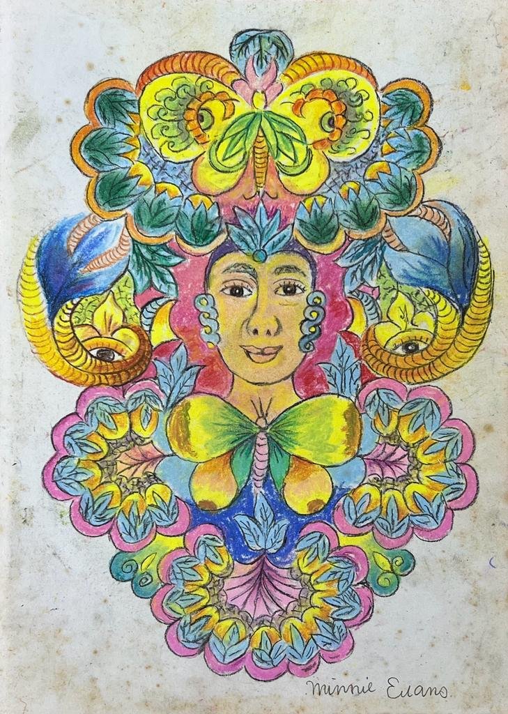 Minnie Evans (Mixed media on Paper Painting) In the style of (1 of 4)