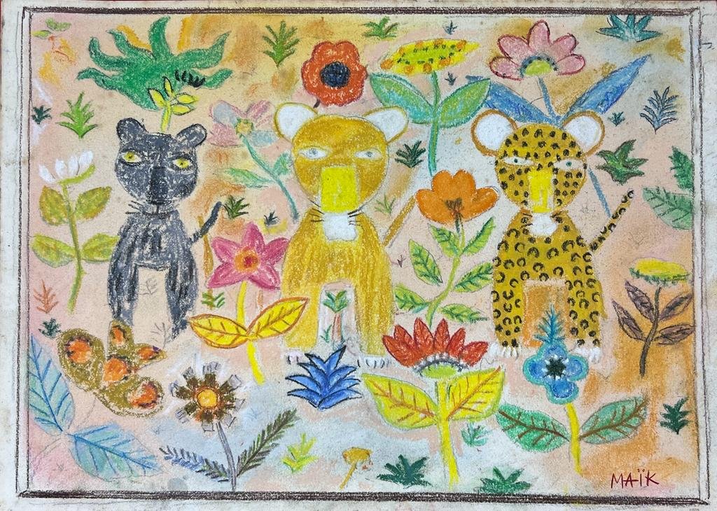 Henri Hecht Maik (Mixed media on Paper Painting) In the style of: Mixed media painting on paper, Rendered in the style of Henri Hecht Maik. Measures: 7” x 10”. This lot is accompanied by a certificate Provenance:Private Collection. "In the style of" mean