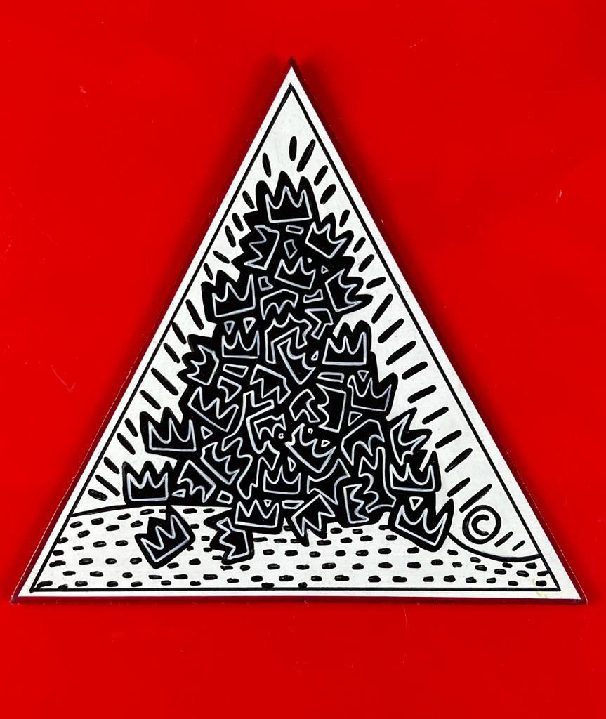 Keith Haring American (Acrylic on Wood painting) Style of (1 of 3)