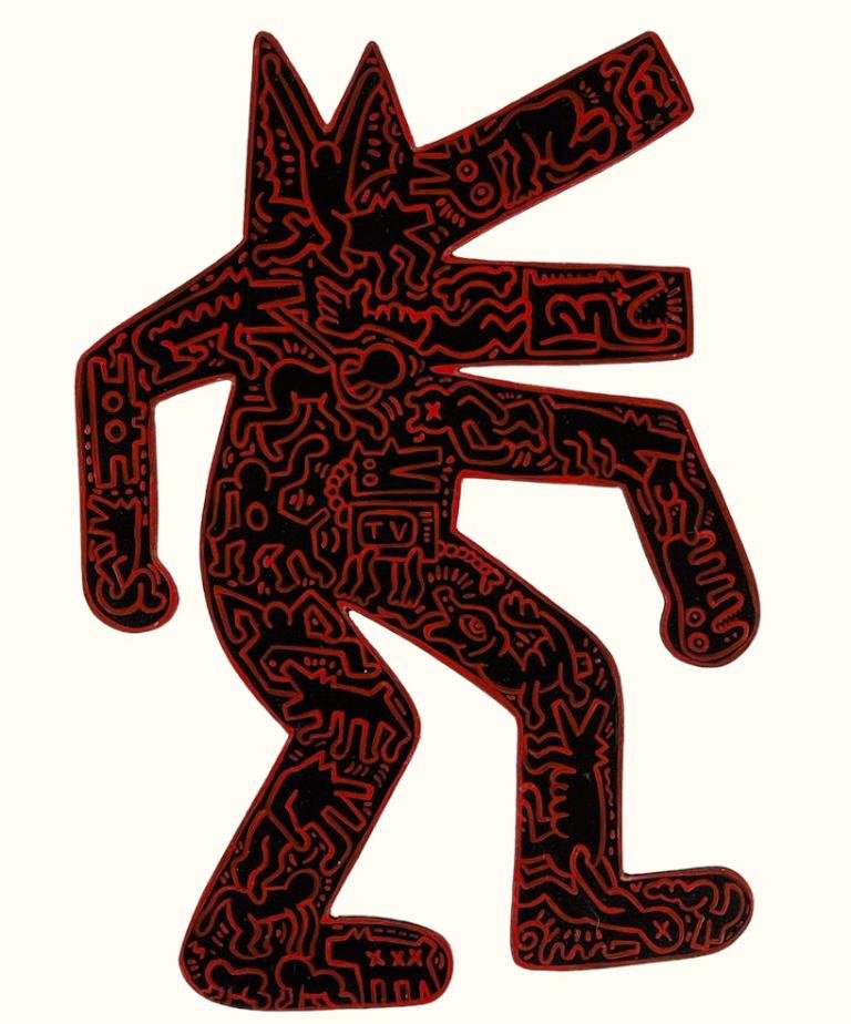 Keith Haring American (Acrylic on Wood painting) in the Style of (1 of 3)