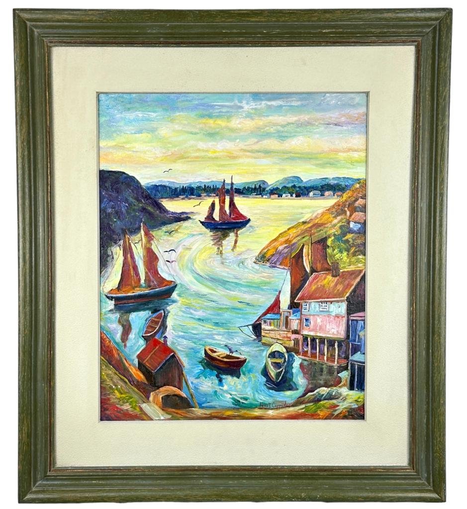 Fern Isabel Coppedge (Oil on Canvas Painting) in the style of: Rendered in the style of Fern Isabel Coppedge.Technique: Oil on Canvas painting. Measures: 27.5 x 31.5 Inches aprox. Provenance: Private collection. "In the style of" means after the artist. The artwo