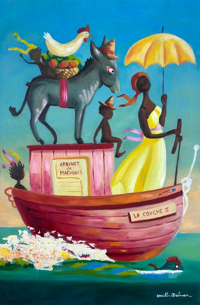 Orville Bulman (Oil on Canvas Painting) in the style of: Rendered in the style of Orville Bulman. Technique:Oil on Canvas painting. Measures: 15.5 x 23.5 Inches aprox. Provenance:Private collection. "In the style of" means after the artist. The artwork is f