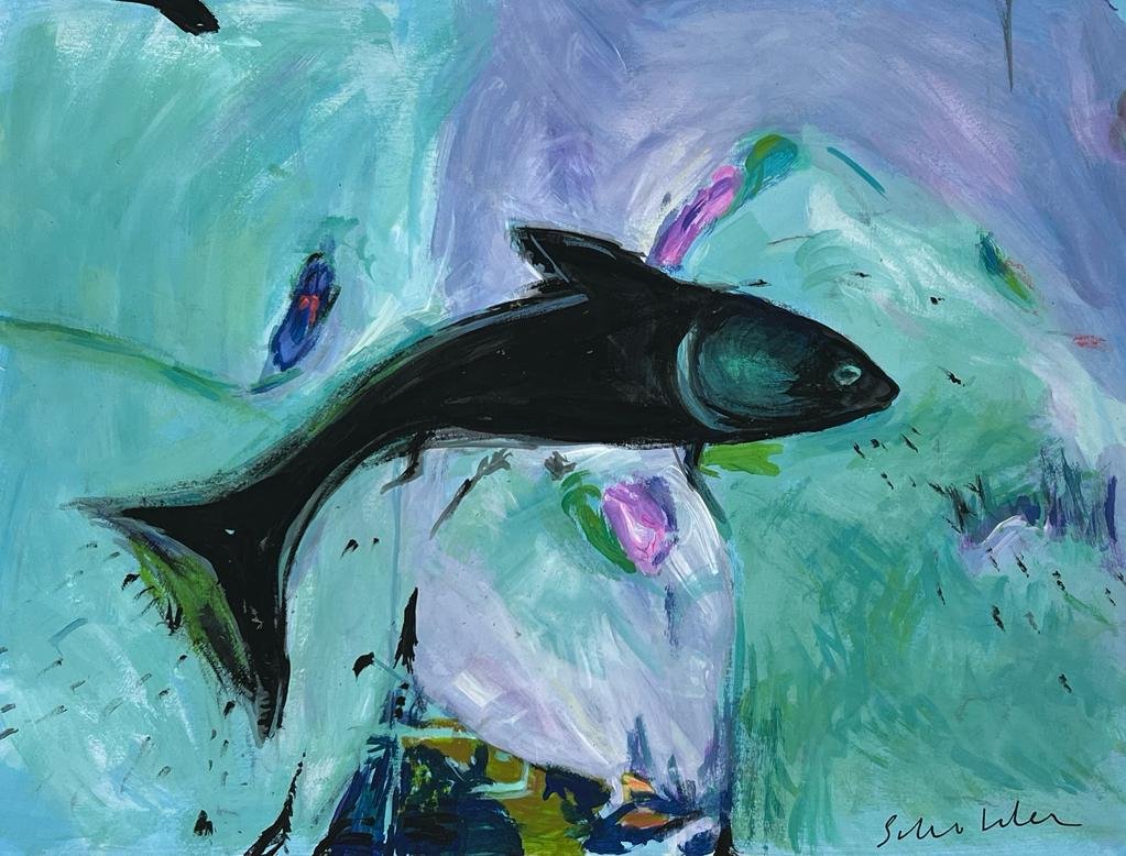 Fritz Scholder American(Mixed Media On Paper Painting) In the style of: Mixed media painting on paper, rendered in the style of Fritz Scholder. Measures: 8” x 10.5” Inches aprox. Provenance: Private Collection. "In the style of" means after the artist. Lived b