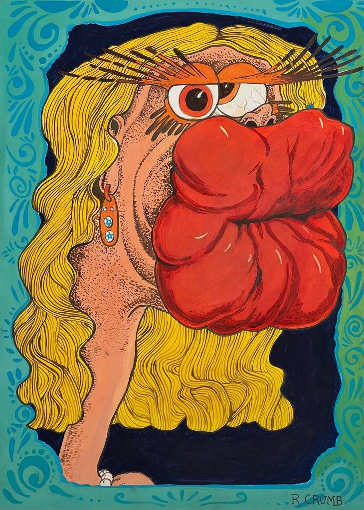 Robert Crumb (Mixed Media On Paper Painting) In the style of (1 of 4)