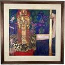 Gustav Klimt Austrian (Oil on Canvas with bronze bread Painting) in the style of