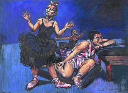 Paula Rego (Mixed media on Paper Painting) In the style of: Mixed media painting on paper,Rendered in the style of Paula Rego. Measures: 8.5” x 12” Inches aprox. Provenance: Private Collection."In the style of" means after the artist. Lived between