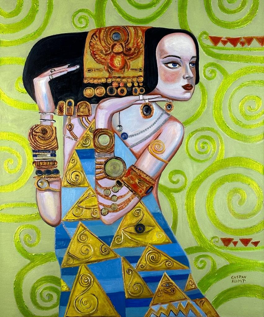 Gustav Klimt Austrian (Oil on Canvas Painting) in the style of (1 of 4)
