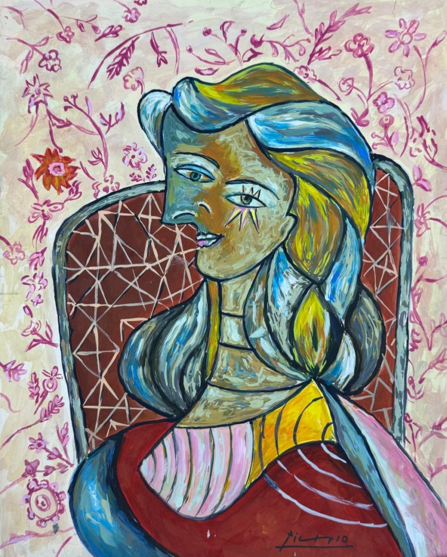 Pablo Picasso Spanish (Mixed media on Paper Painting) In the style of (1 of 4)