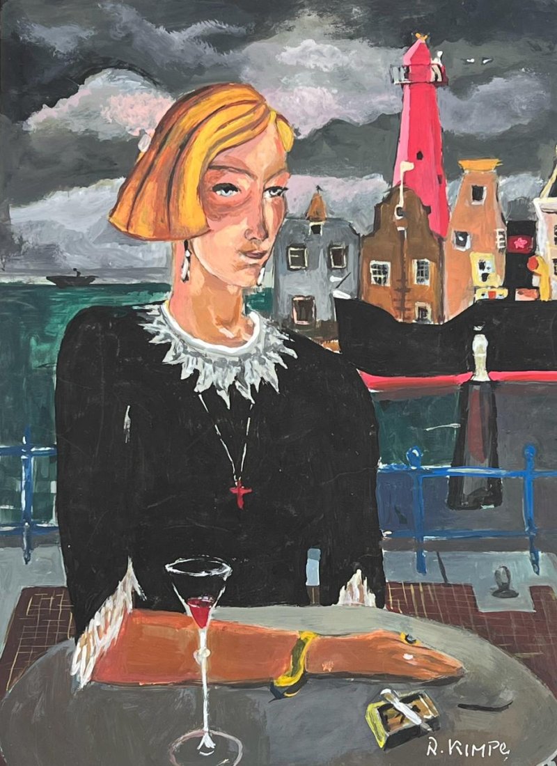 Reimond Kimpe Belgian (Mixed media on Paper Painting) In the style of: Mixed media painting on paper, rendered in the style of Reimond Kimpe. Measures: 8.5” x 11.5” Inches aprox. Provenance: Private Collection Europe."In the style of" means after the artist. 