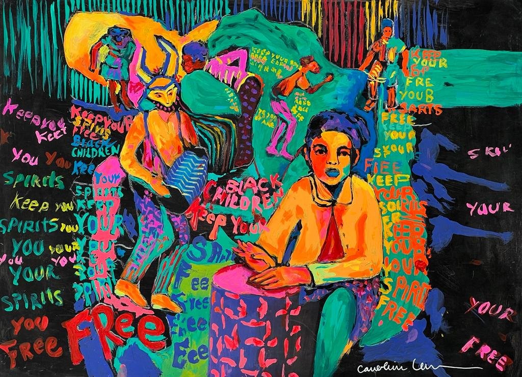 C. Lawrence (Mixed media on Paper Painting) In the style of (1 of 4)