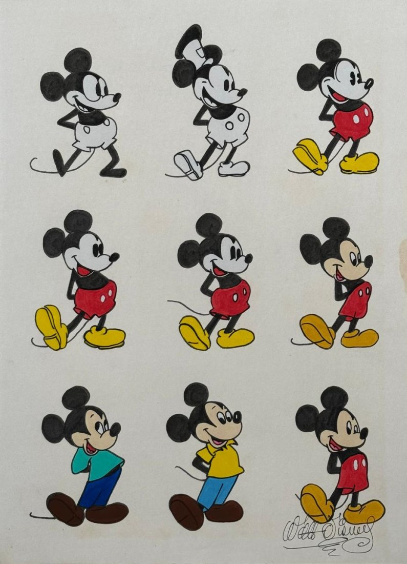 Walt Disney (Mixed media on Paper Painting) In the style of (1 of 4)