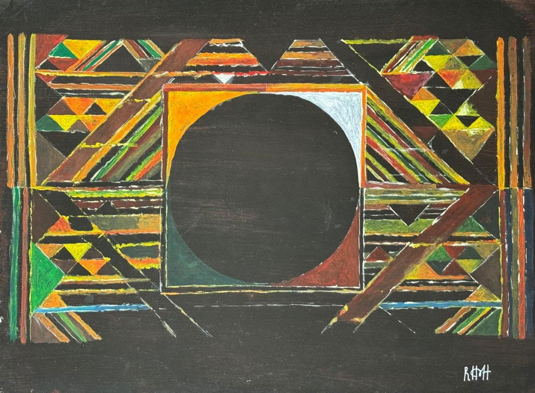 S. H. Raza (Mixed Media On Paper Painting) In the style of (1 of 4)