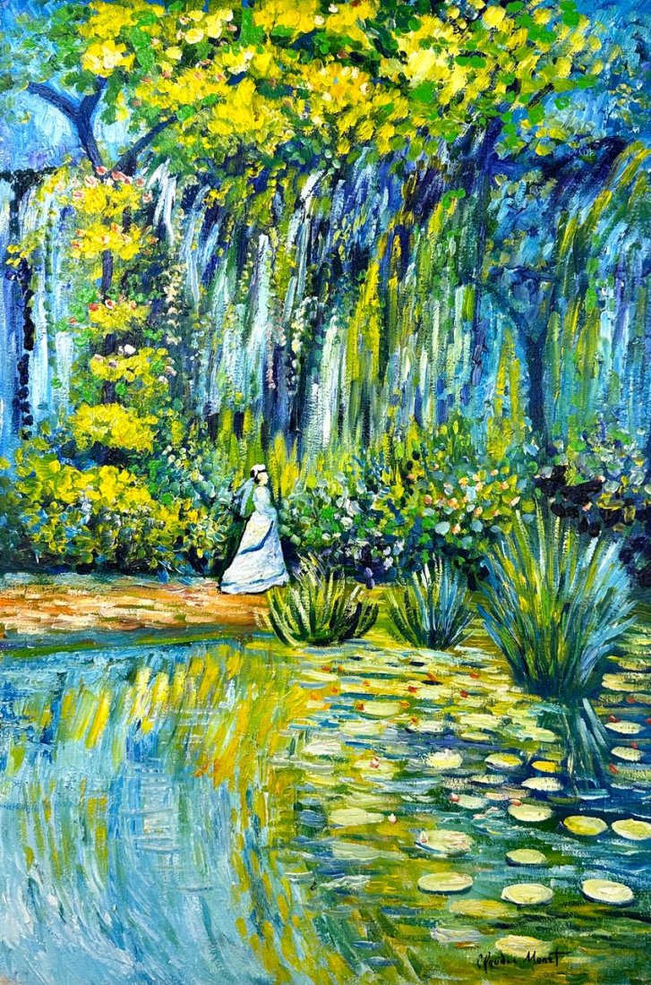 Claude Monet French (Oil on Canvas Painting) in the style of: Rendered in the style of Claude Monet. Technique:Oil on Canvas painting. Measures: 15.5 x 23.5 Inches aprox. Provenance: Private collection Europe. "In the style of" means after the artist. Monet live