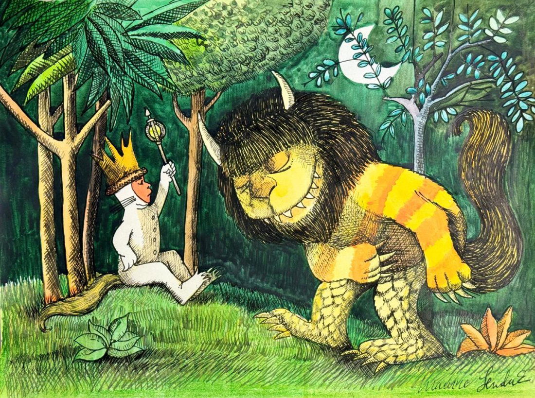 Maurice Sendak (Mixed media on Paper Painting) In the style of (1 of 4)