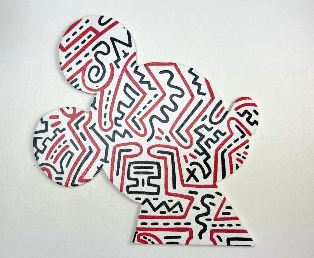 Keith Haring American (Acrylic on wood painting) in the Style of (1 of 3)