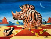 Salvador Dali Spanish (Mixed Media On Paper Painting) In the style of