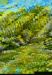 Claude Monet French (Mixed media on Paper Painting) In the style of