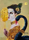 Gustav Klimt Austrian (Mixed media on Paper Painting) In the style of