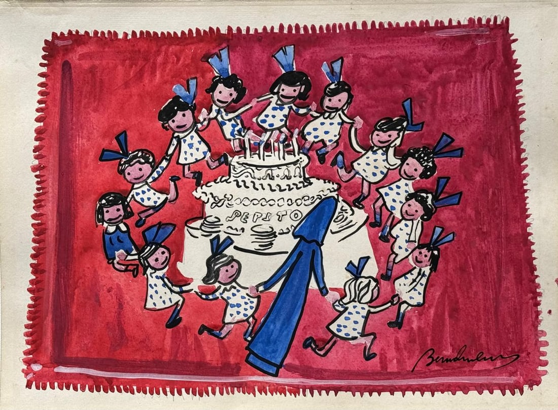 Ludwig Bemelmans (Mixed media on Paper Painting) In the style of: Mixed media painting on paper, rendered in the style of Ludwig Bemelmans. Measures: 8” x 11” Inches aprox. Provenance: Private Collection."In the style of" means after the artist. Bemelman