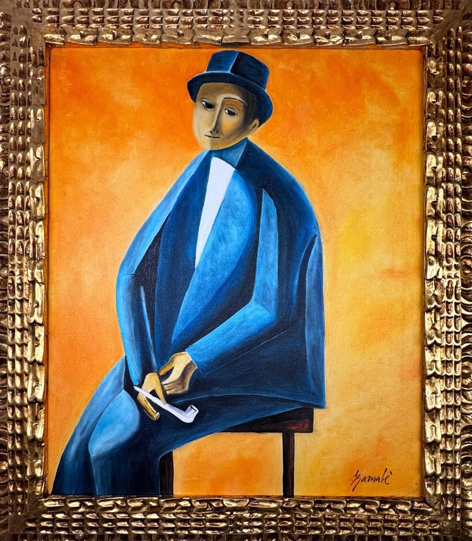 Duilio Barnabe (Oil on Canvas Painting) in the style of: Rendered in the style of Duilio Barnabe. Technique: Oil on canvas Painting. Measures: 25.5 x 29.5 Inches. Provenance: Private Collection. "In the style of" means after the artist. The work is framed.