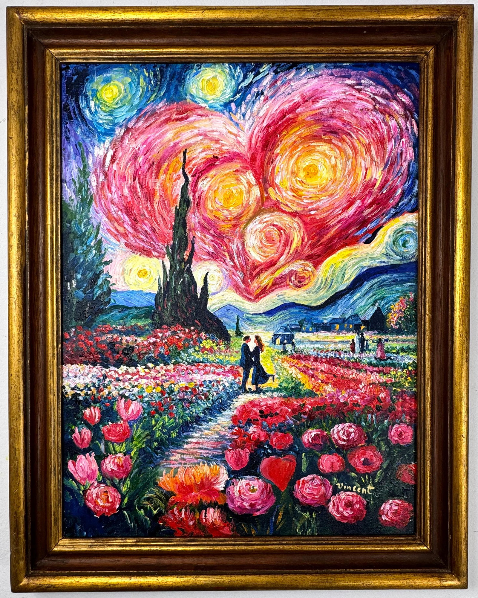 Vincent Van Gogh Dutch (Oil on Canvas Painting) in the style of: Rendered in the style of Vincent Van Gogh. Technique: Oil on canvas Painting. Measures: 23 x 28.5 Inches. Provenance:Private Collection Europe. "In the style of" means after the artist. The work is fr