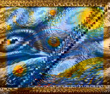 Vincent Van Gogh Dutch (Oil on Canvas Painting) in the style of: Rendered in the style of Vincent Van Gogh. Technique: Oil on canvas Painting. Measures: 25 x 29 Inches. Provenance:Private Collection Europe. "In the style of" means after the artist. The work is fram
